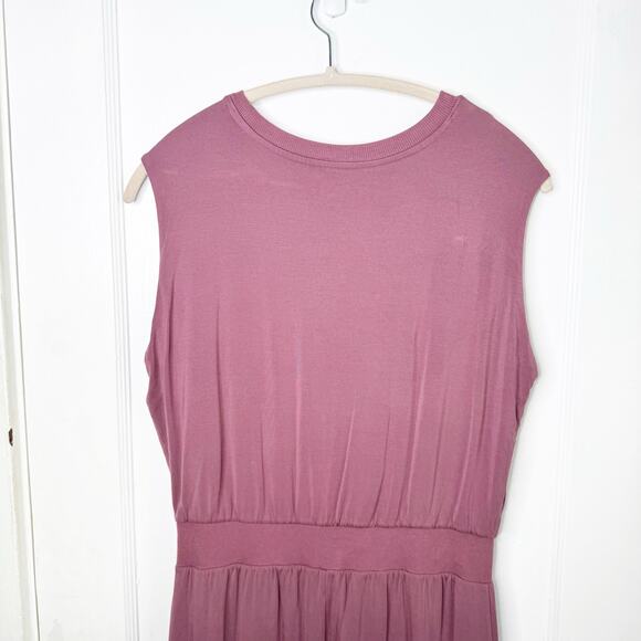 Athleta Santorini Knit Sleeveless Cinch Dress Size Medium M Dusty Rose Pink - Picture 10 of 13
